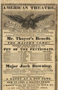 Playbill for the American Theatre, Walnut Street from March 12, 1835